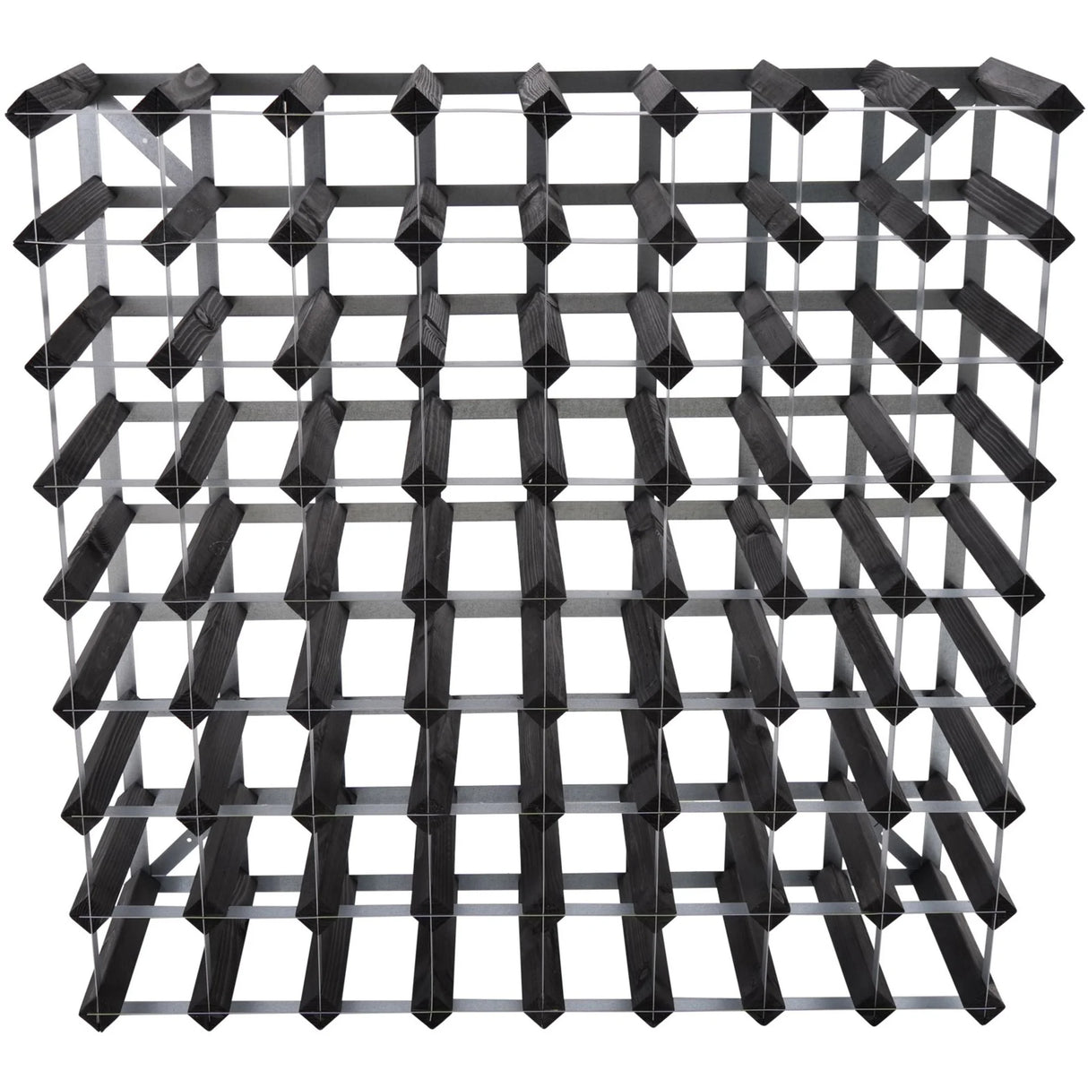 Traditional Wine Rack Vinställ Påbyggnadsbart 72 Flaskor Black Ash