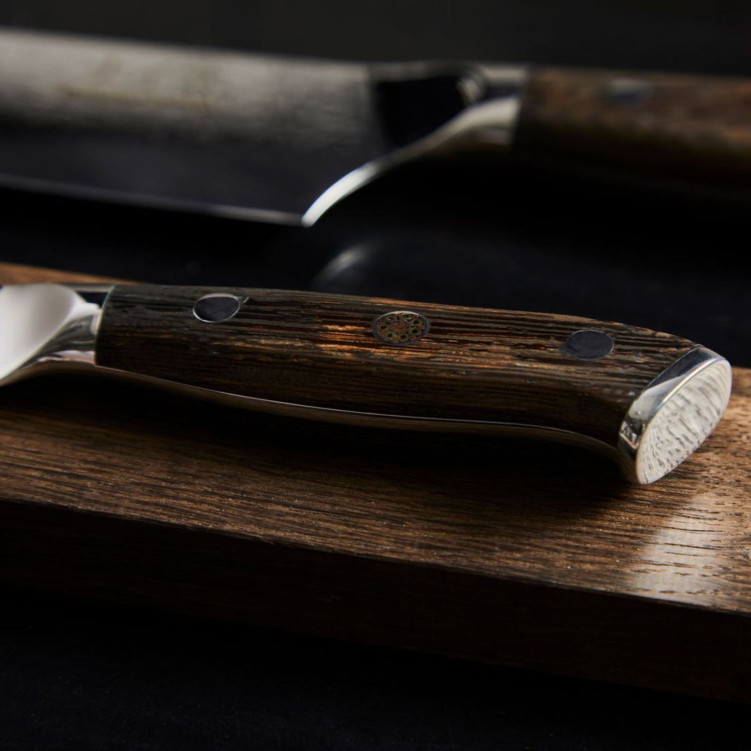 Damaskus By Haws Wengé knivset 3 delar brun