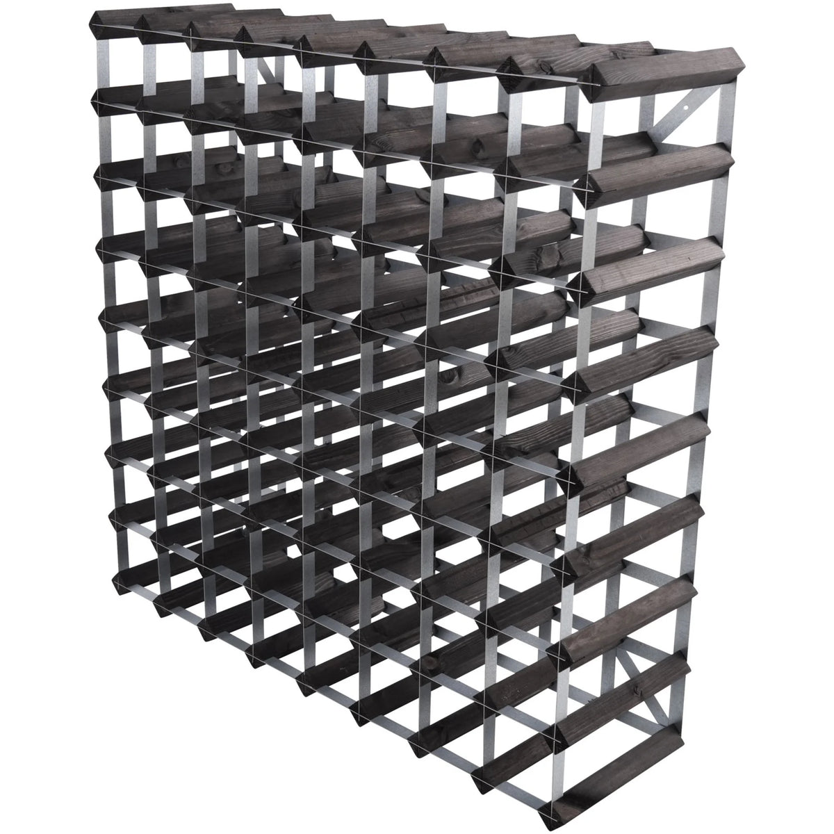 Traditional Wine Rack Vinställ Påbyggnadsbart 72 Flaskor Black Ash