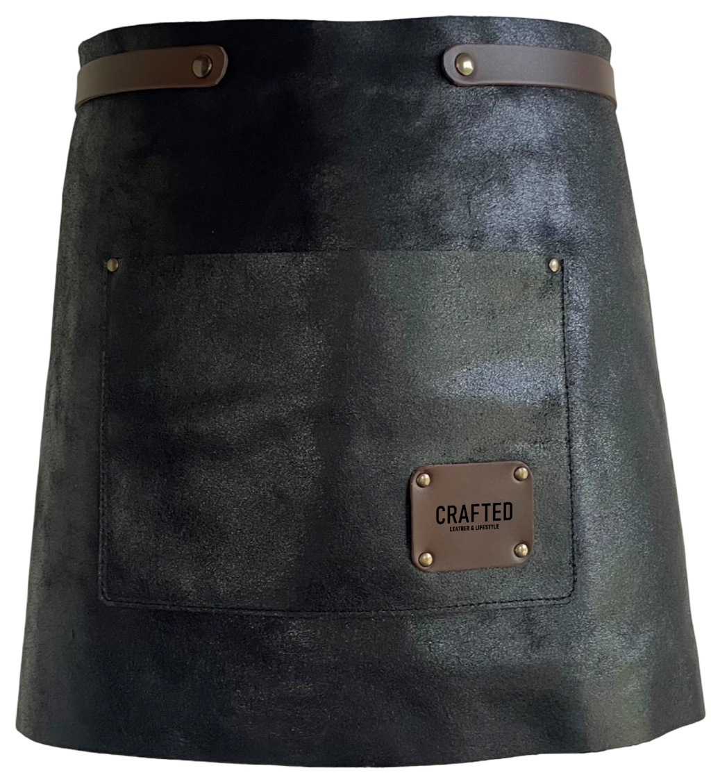 Crafted Leather förkläde kort 65x40 cm svart