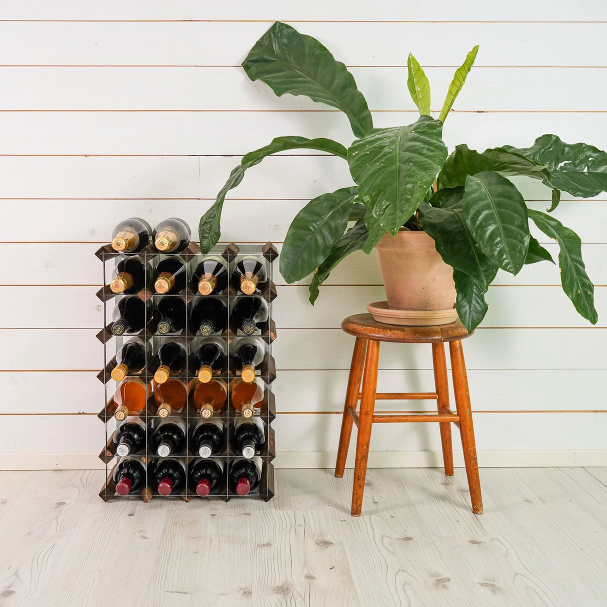 Traditional wine rack Vinställ Påbyggnadsbart 30 Flaskor Dark oak