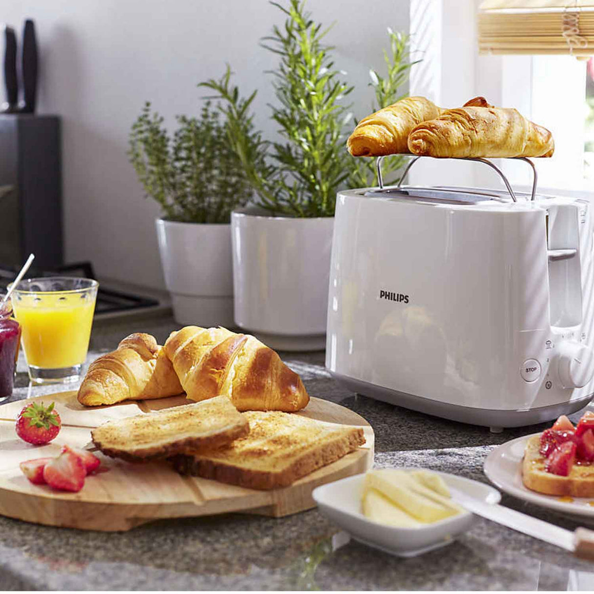 Philips Brödrost Vit 2 Skivor - Kockensval