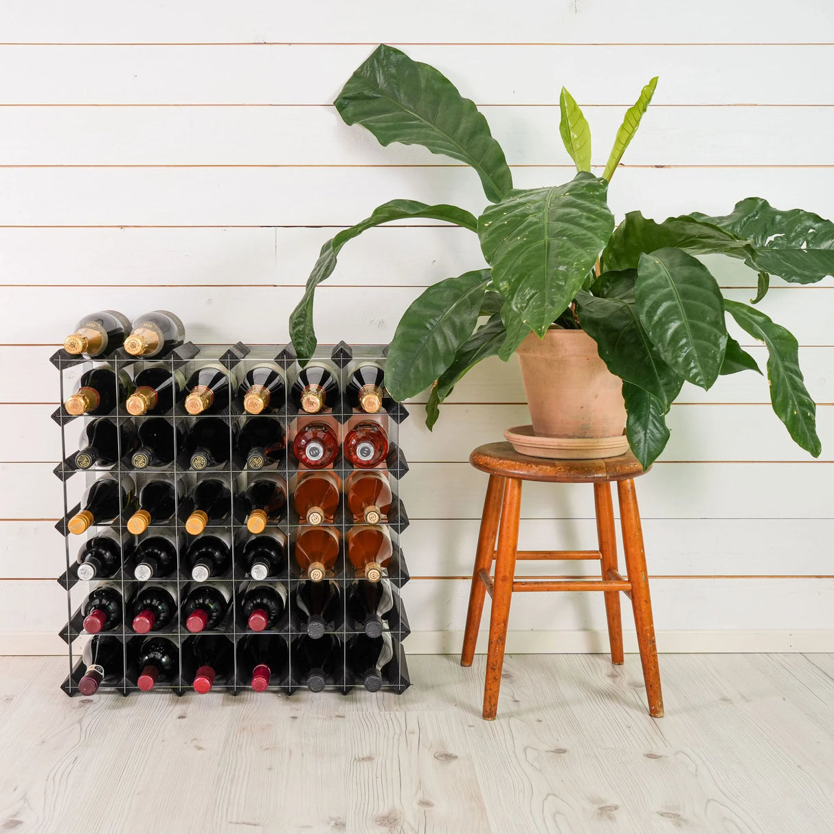 Traditional Wine Rack Vinställ Black 42 Flaskor