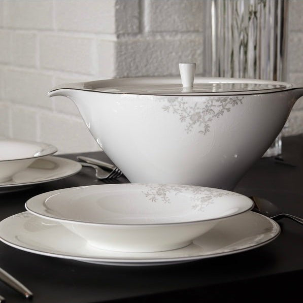 Royal Porcelain Angelina Platinum Djup Tallrik 23,5 cm Vit - Kockensval