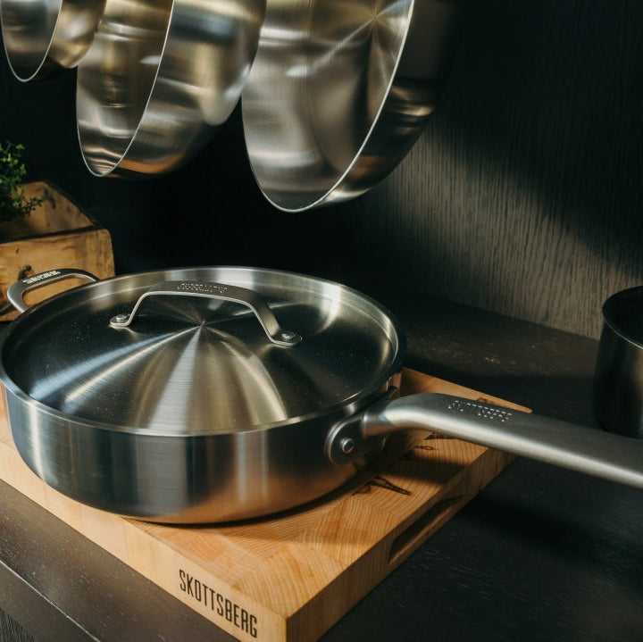 Skottsberg Sautépanna med lock 28 cm rostfritt stål