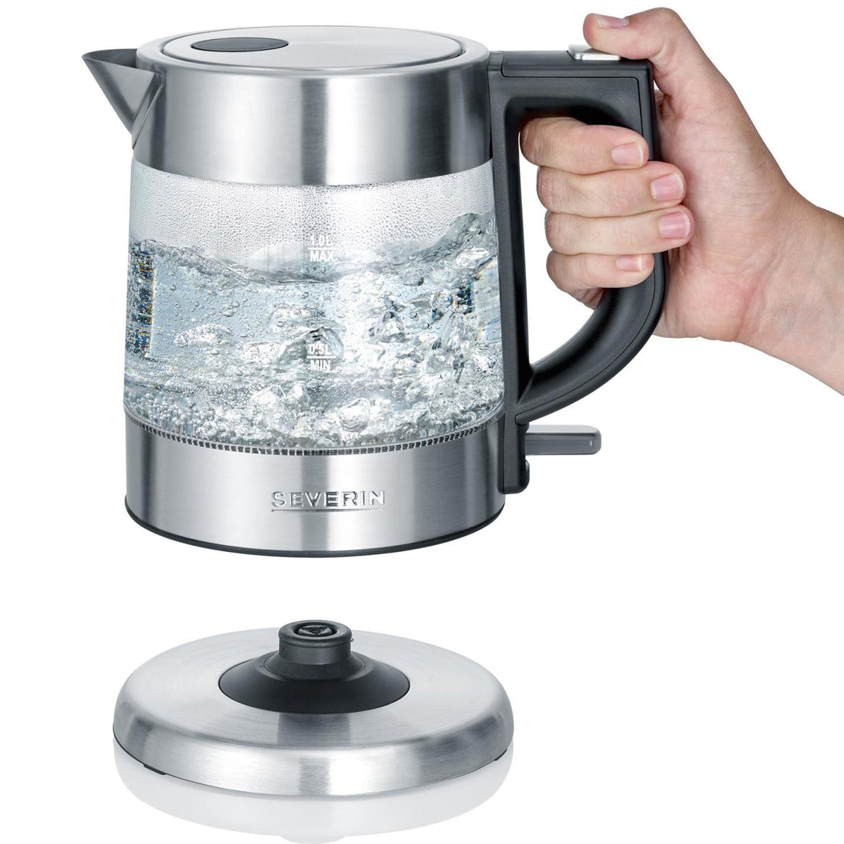 Severin Vattenkokare i Glas 1,0 L - Kockensval