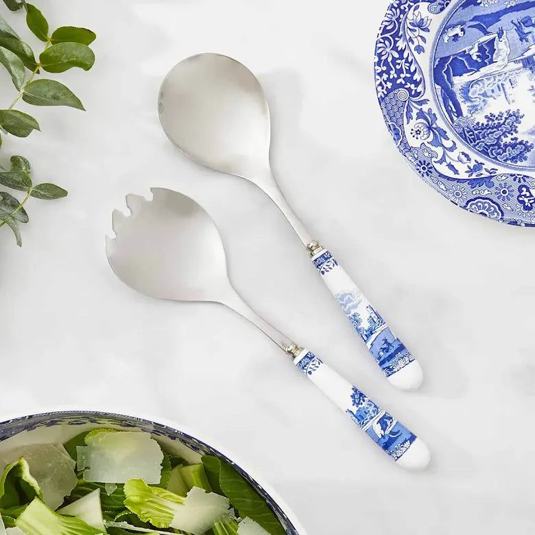 Spode Blue Italian Salladsbestick 25 cm