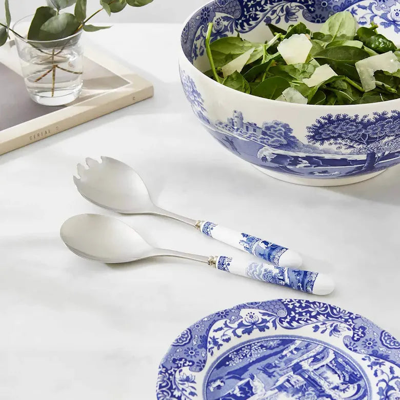 Spode Blue Italian Salladsbestick 25 cm