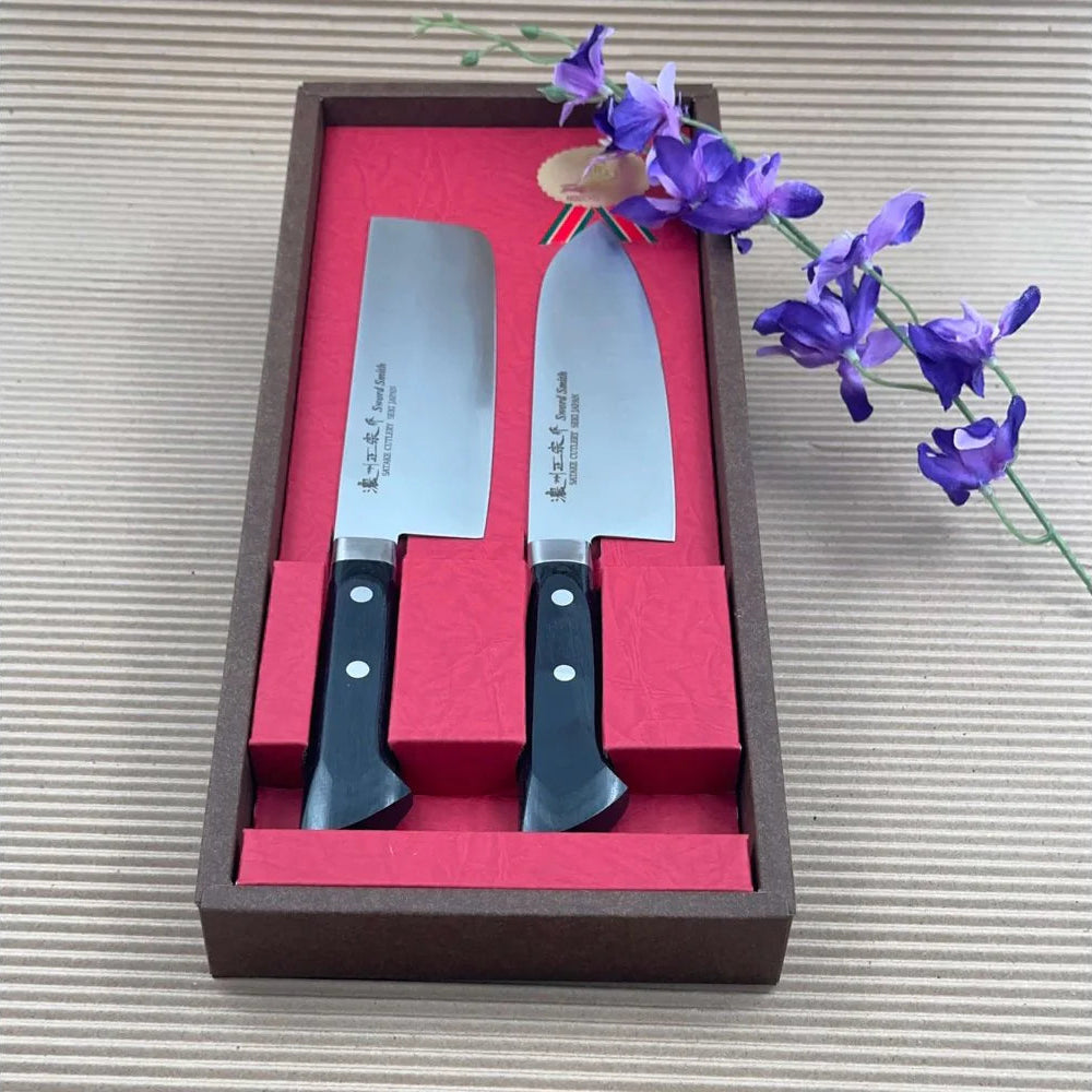 Surudoi Aogami Set Santoku & Nakiri