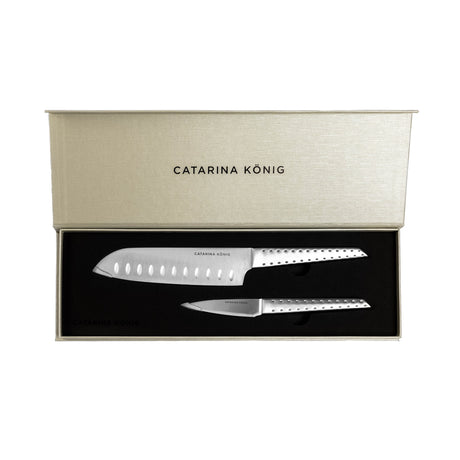 Catarina König Knivset 2 delar Japansk kockkniv & skalkniv Strawberry