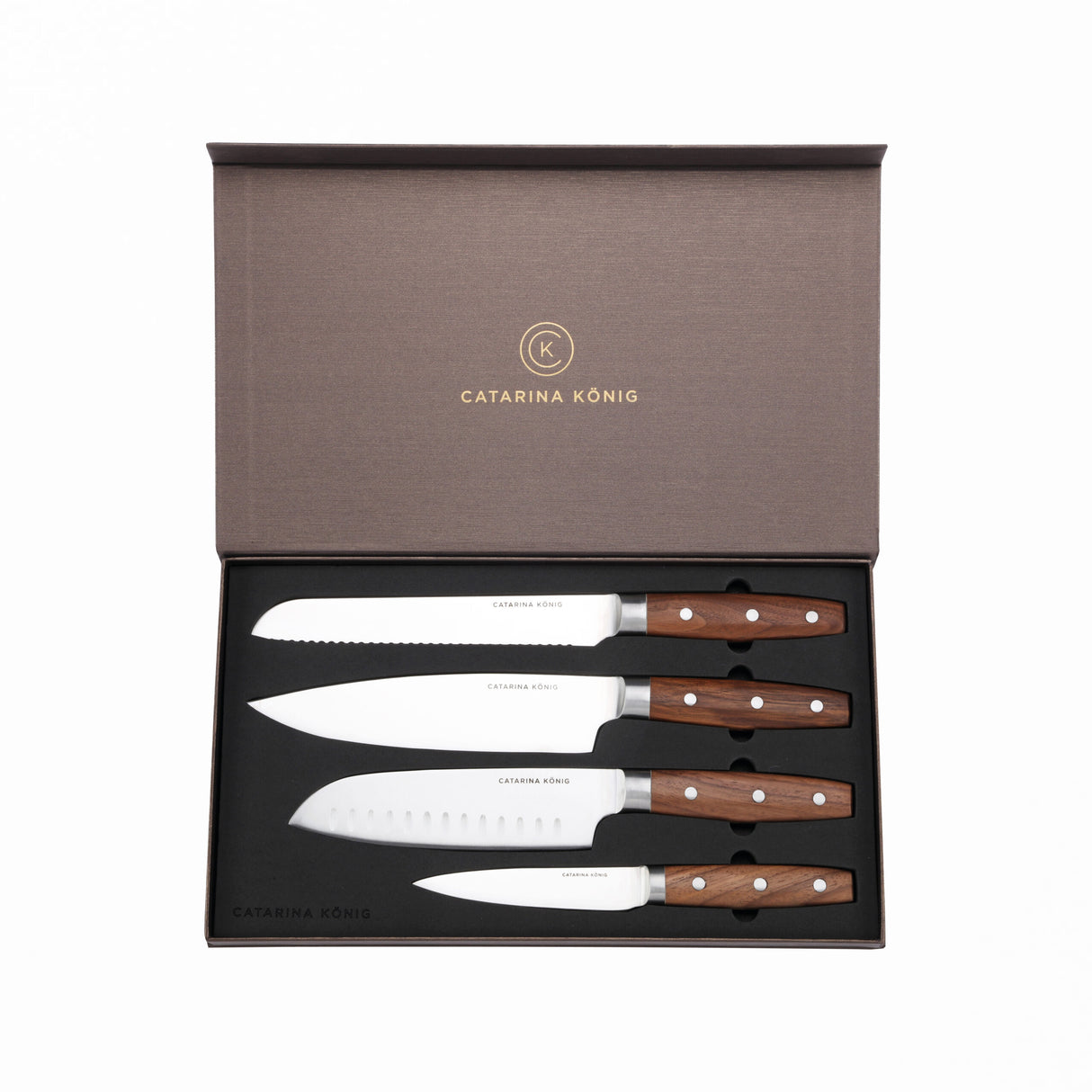 Catarina König Knivset 4 delar Wood