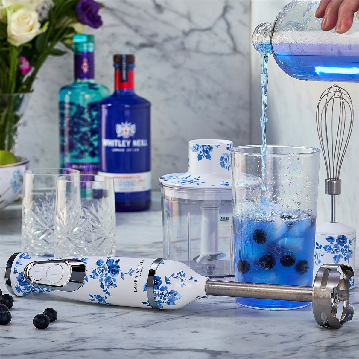 Laura Ashley Stavmixer 600W China Rose blå/vit