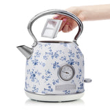 Laura Ashley Dome vattenkokare elektrisk 1,7 L China Rose blå/vit