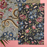 Spode Creatures of Curiosity kökshandduk 45x74 cm svart/blommig