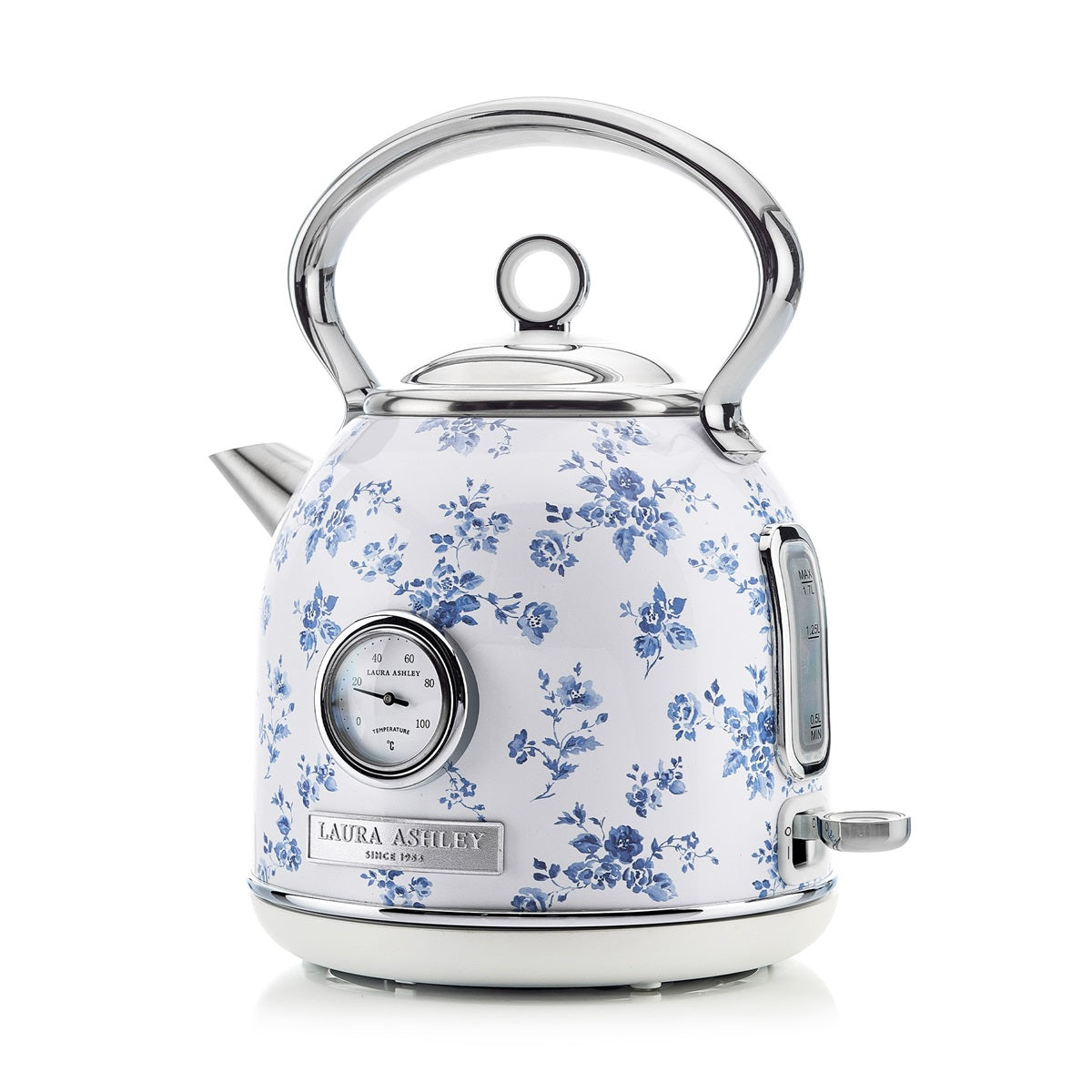 Laura Ashley Dome vattenkokare elektrisk 1,7 L China Rose blå/vit