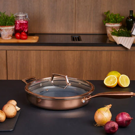 Hâws Santo traktörpanna med lock hybrid 28 cm Rose Gold