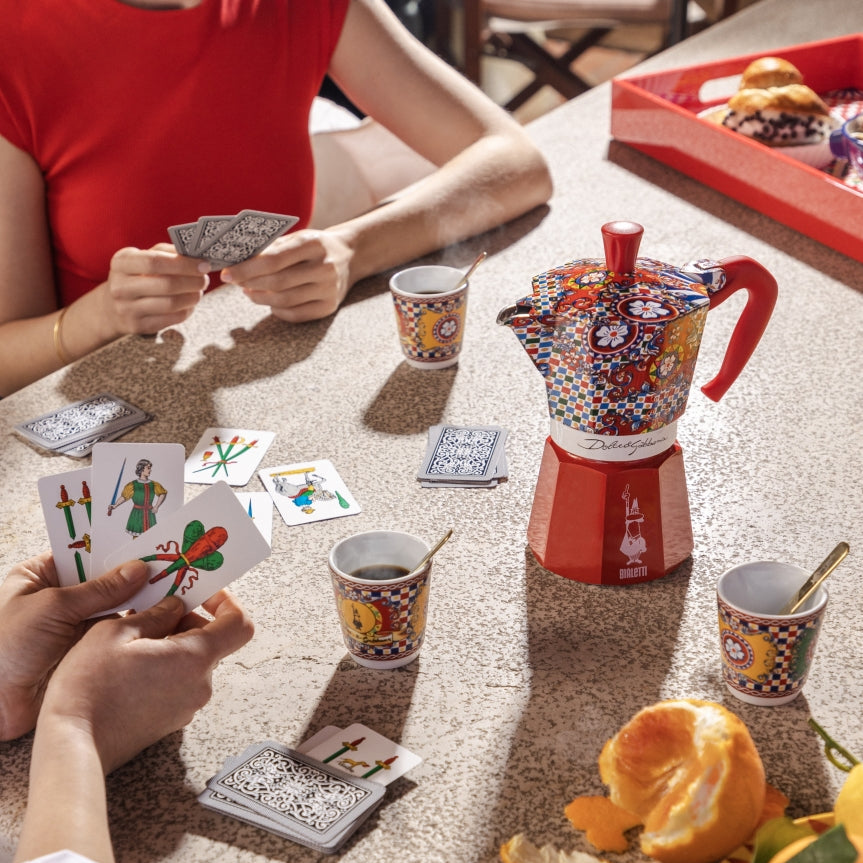 Bialetti Moka express Dolce & Gabbana 3 koppar Röd