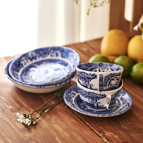 Spode Blue Italian Frukostkopp & Fat 28 cl