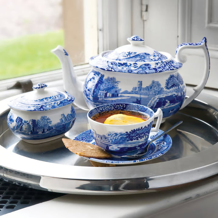 Spode Blue Italian Frukostkopp & Fat 28 cl