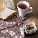 Spode Morris & Co Strawberry Thief Glasunderlägg 6-pack Röd