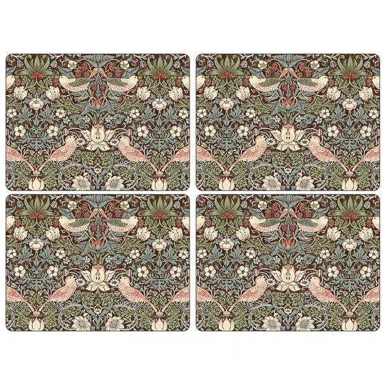 Spode Morris & Co Strawberry Thief Tablett 30x40 cm 4-pack Brun