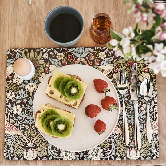 Spode Morris & Co Strawberry Thief Tablett 30x40 cm 4-pack Brun