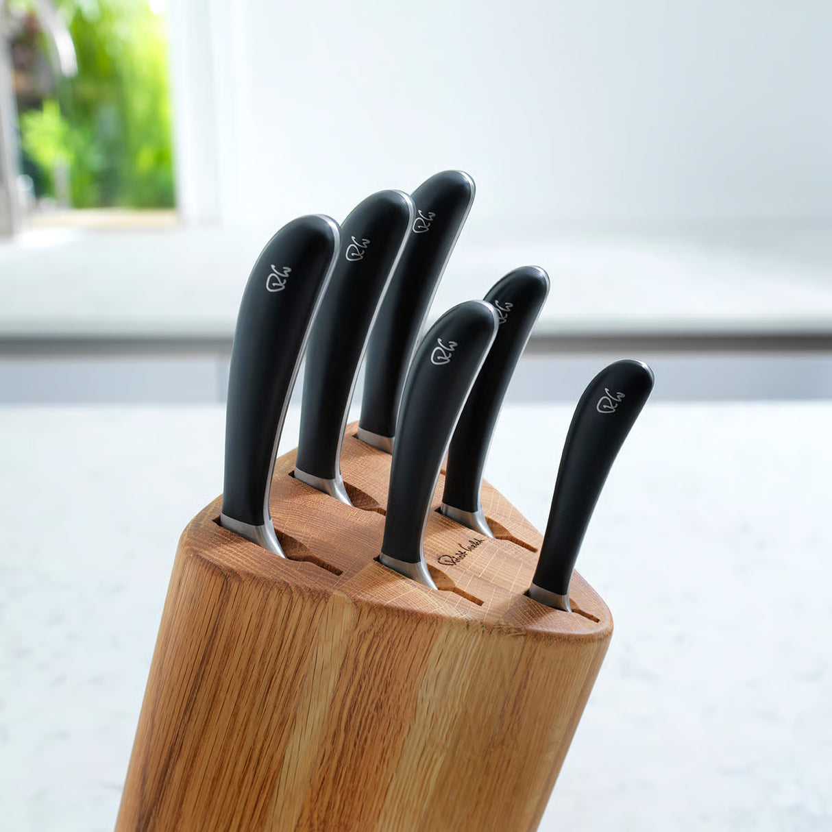 Robert Welch Signature Prism Oak knivblock set 7 delar Ek