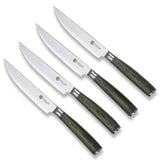 Hexclad Hybrid stekkniv set 4 delar silver/skogsgrön