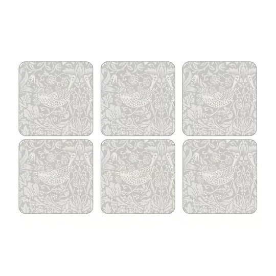 Spode Morris & Co Strawberry Thief Glasunderlägg 6-pack pure vit