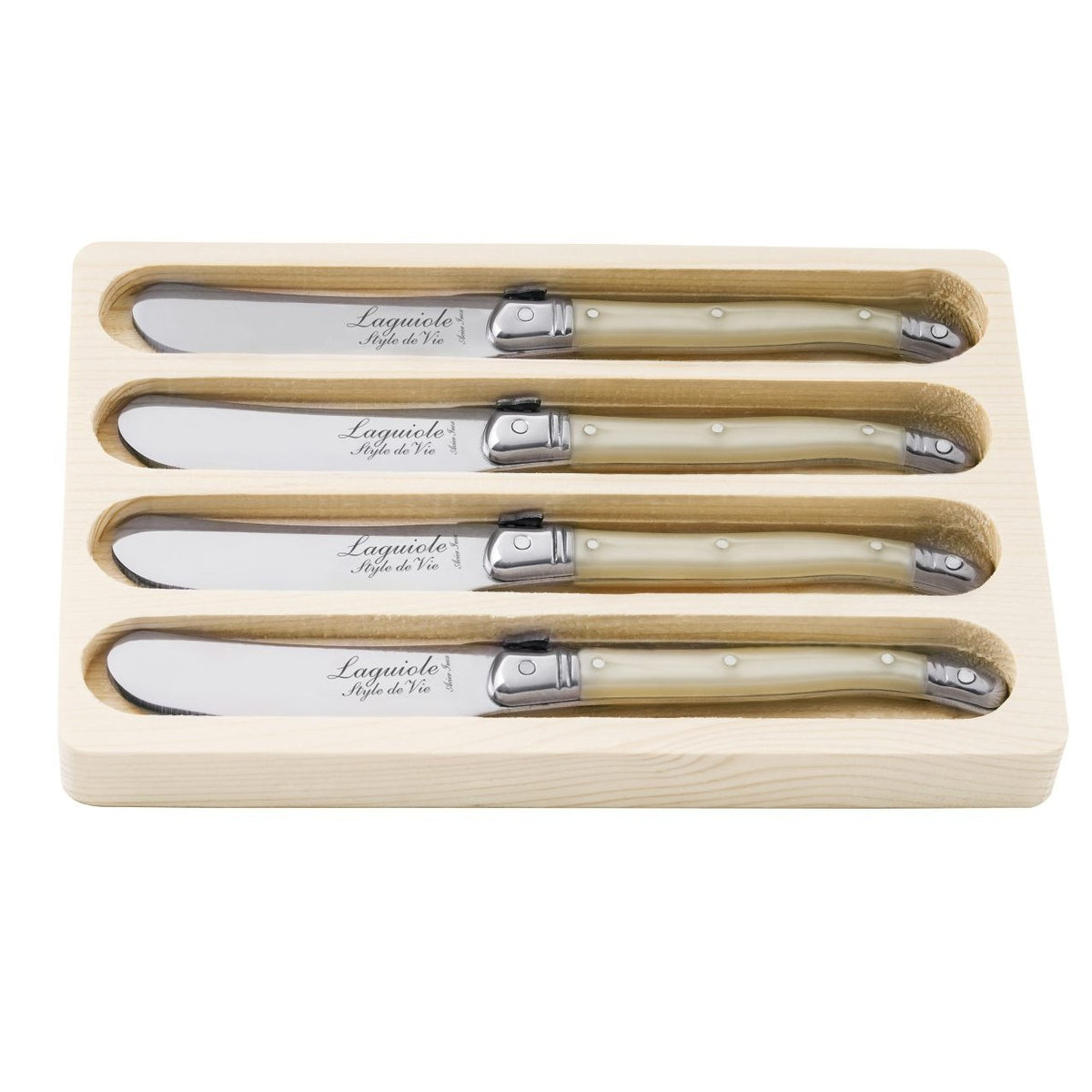 Laguiole style de vie Smörkniv 4-pack pearl