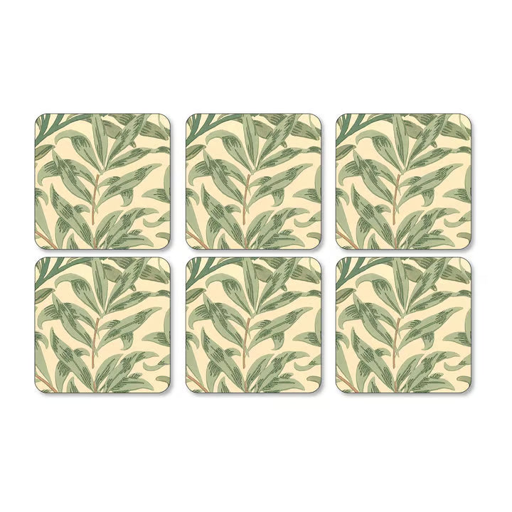 Spode Morris & Co Willow Bough Glasunderlägg 6-pack grön