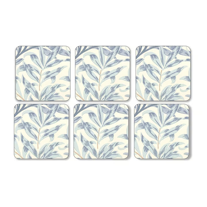 Spode Morris & Co Willow Bough Glasunderlägg 6-pack blå