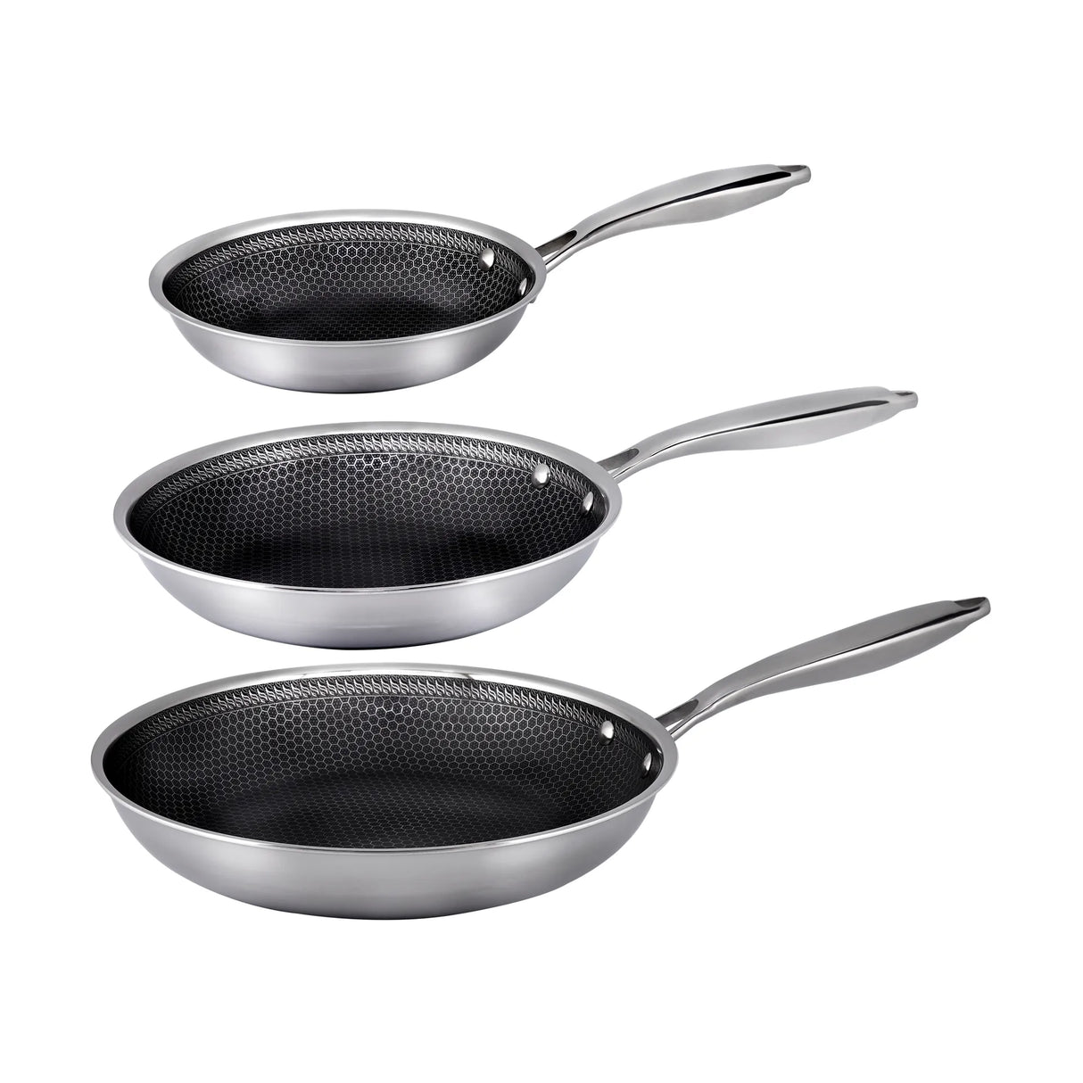 Hâws Santo hybrid stekpanna 3 delar 20+24+28 cm stål/svart