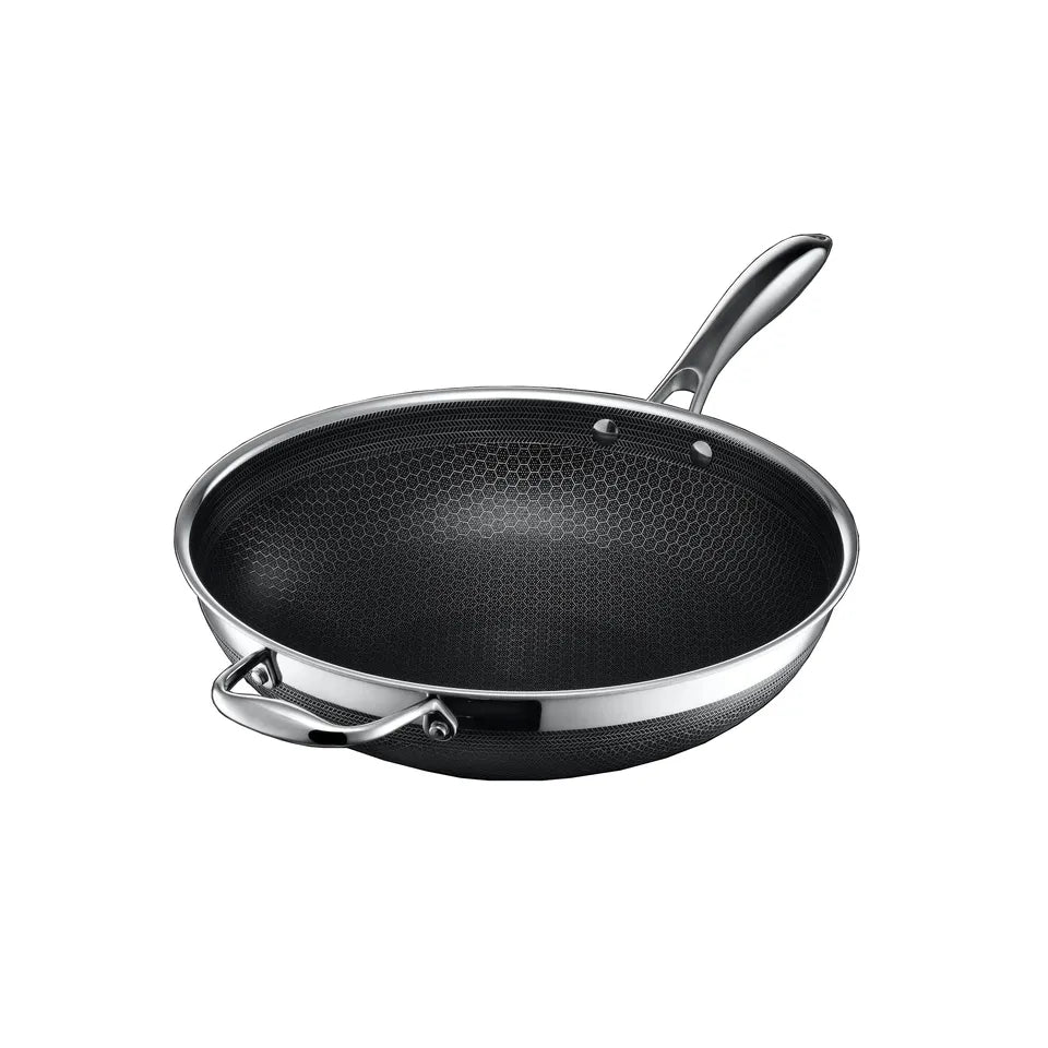 Hexclad Hybrid Wokpanna 30 cm Rostfritt stål