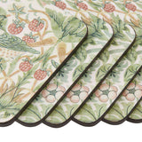 Spode Morris & Co glasunderlägg 6-pack Strawberry Thief green