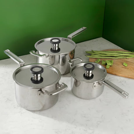 Robert welch 316 Series kastrullset 3 delar rostfritt stål
