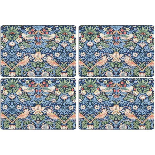Spode Morris & Co Strawberry Thief Bordstablett 30x40 cm 4-pack Blå