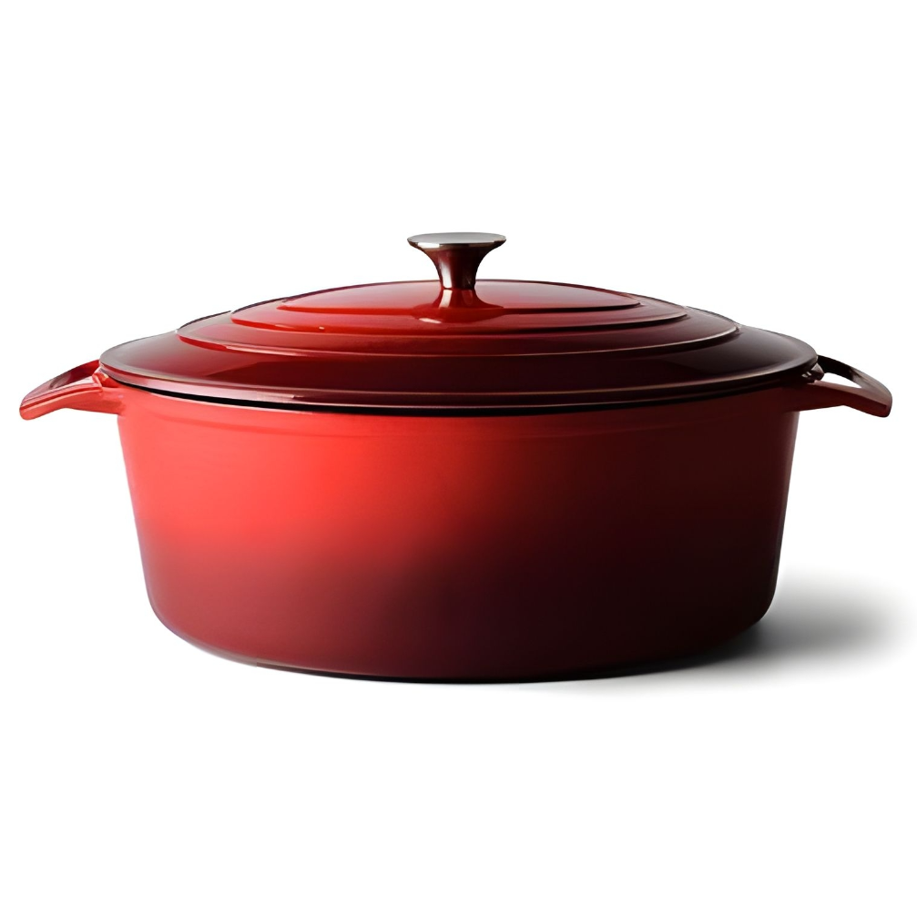 Senso Kitchen Gjutjärnsgryta Oval 5,8 Liter Röd