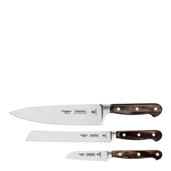 Tramontina Polywood knivset 3 delar brun