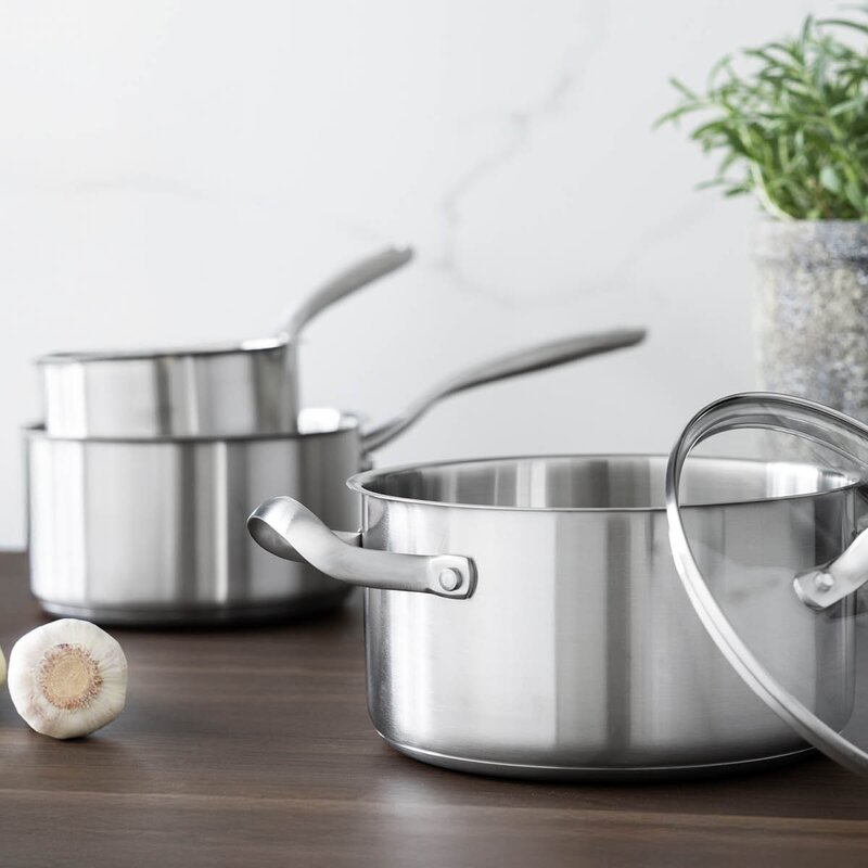 Anders Petter Stenfors grytset 3 delar med glaslock recycled