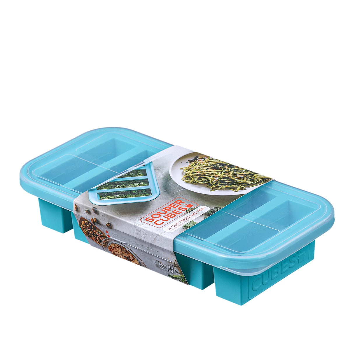 Souper Cubes Matförvaring och Lock Silikon Half-cup 6x125 ml Blå
