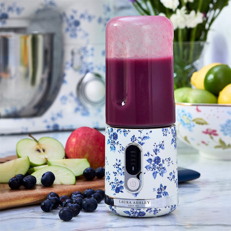 Laura Ashley Bärbar smoothieblender 45 cl China Rose blå/vit