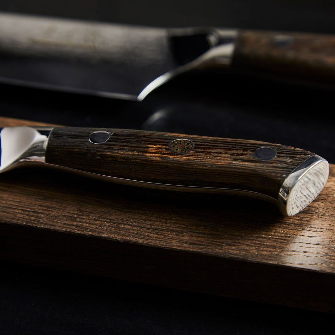 Damaskus By Haws Wengè knivset 2 delar kockkniv + allkniv