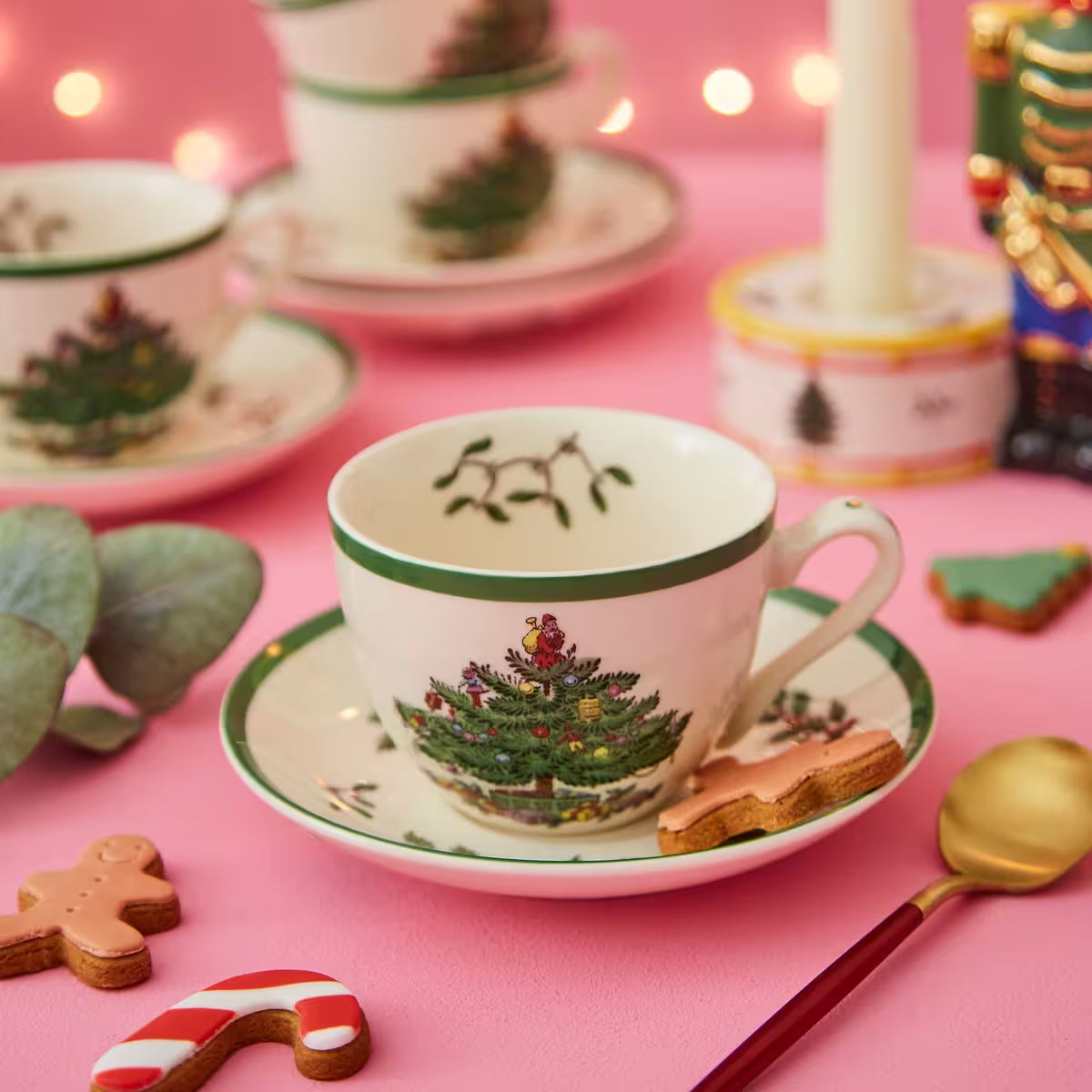 Spode Christmas Tree tekopp med fat 20 cl