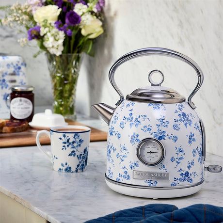 Laura Ashley Dome vattenkokare elektrisk 1,7 L China Rose blå/vit