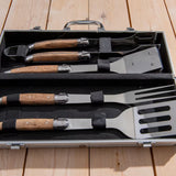 Laguiole By Hâws Grillset i aluminiumväska 4 delar Ekhandtag