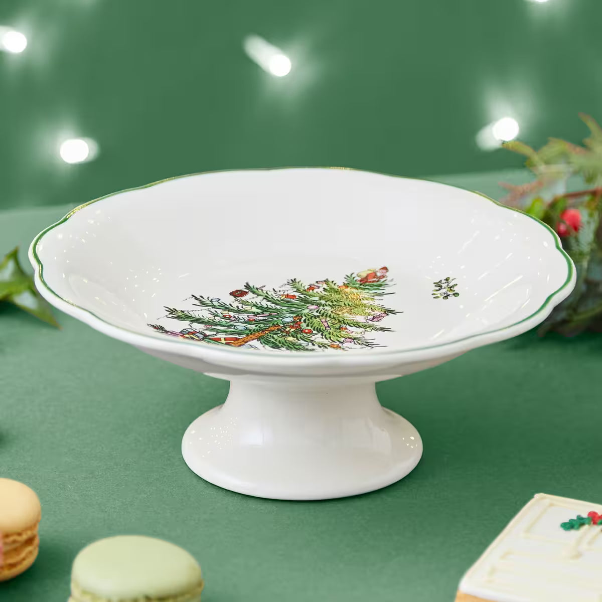 Spode Christmas Tree godisskål på fot