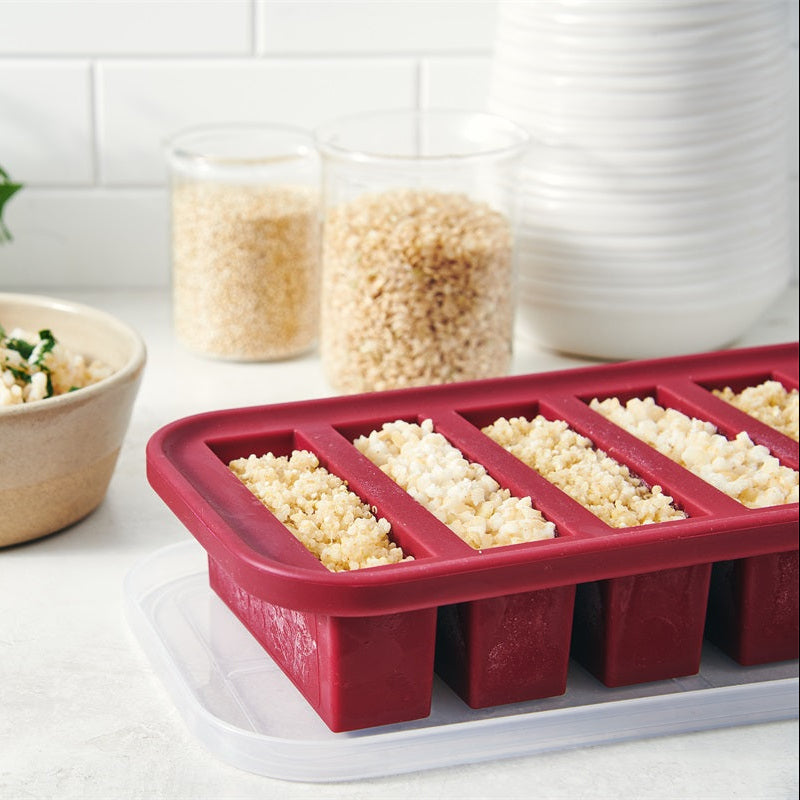 Souper Cubes Frysform i Silikon med Lock 6x125 ml Cranberry