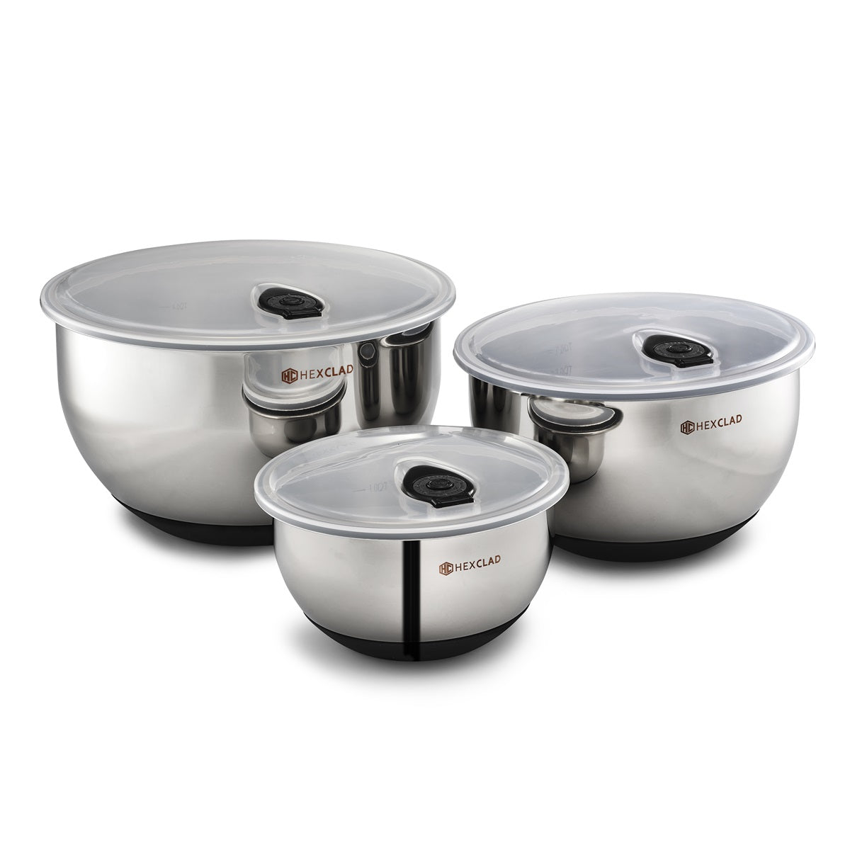 Hexclad Blandningsskålar 3-pack med lock stål