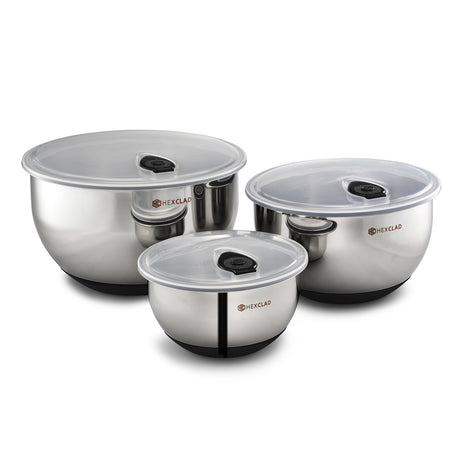 Hexclad Blandningsskålar 3-pack med lock stål